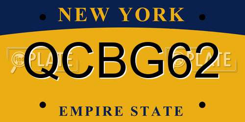 QCBG62 New York License Plate