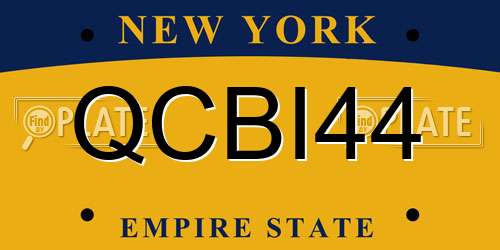 QCBI44 New York License Plate