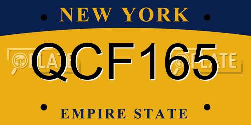 QCF165 New York License Plate