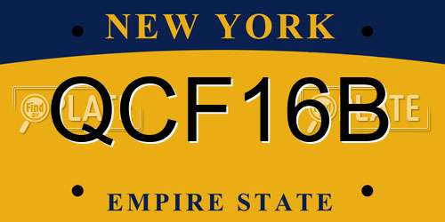 QCF16B New York License Plate