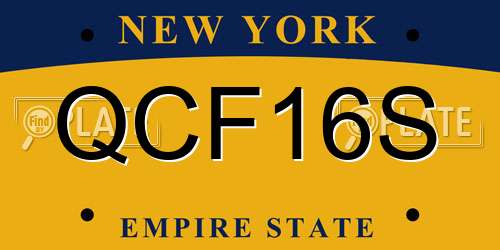QCF16S New York License Plate