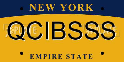 QCIBSSS New York License Plate