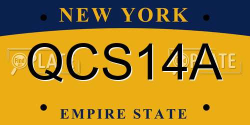 QCS14A New York License Plate