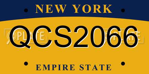 QCS2066 New York License Plate
