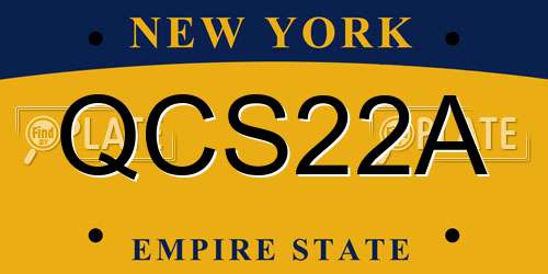 QCS22A New York License Plate