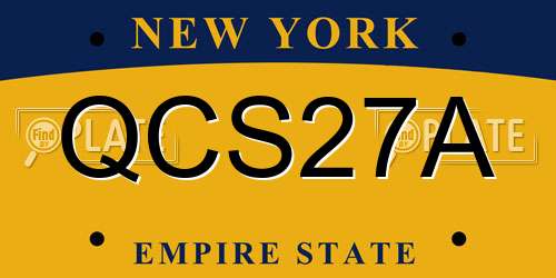 QCS27A New York License Plate
