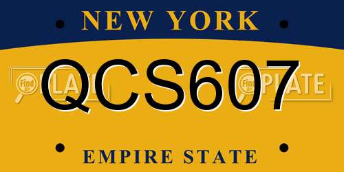 QCS607 New York License Plate