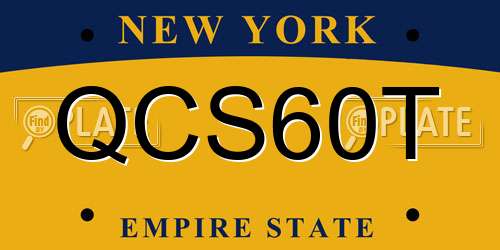 QCS60T New York License Plate
