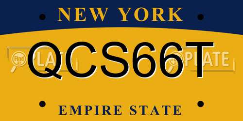 QCS66T New York License Plate