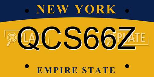 QCS66Z New York License Plate