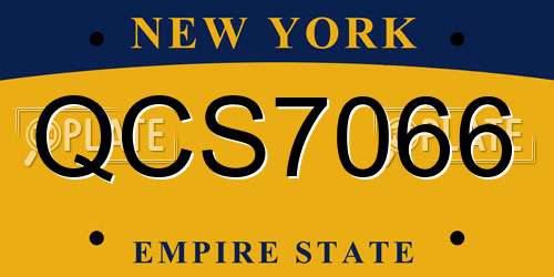 QCS7066 New York License Plate