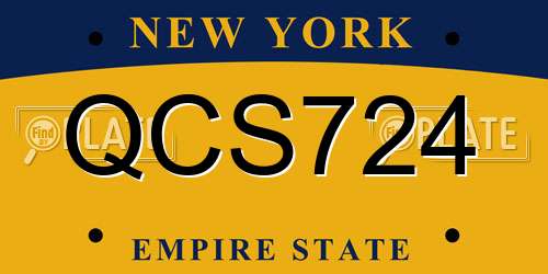 QCS724 New York License Plate