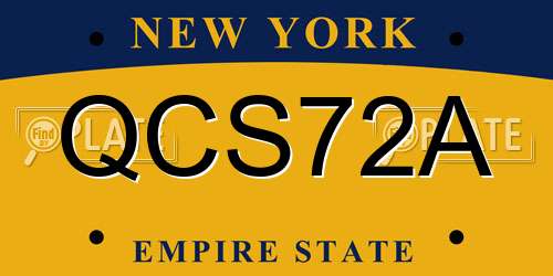 QCS72A New York License Plate