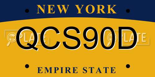 QCS90D New York License Plate