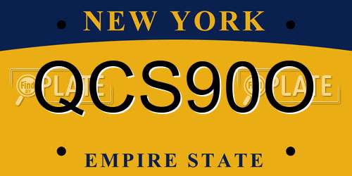 QCS90O New York License Plate