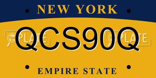 QCS90Q New York License Plate
