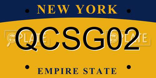 QCSG02 New York License Plate