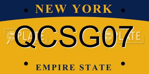 QCSG07 New York License Plate