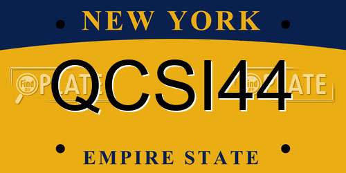 QCSI44 New York License Plate