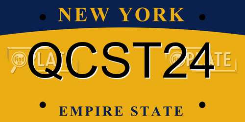 QCST24 New York License Plate