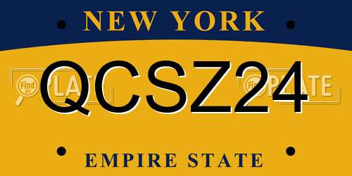QCSZ24 New York License Plate