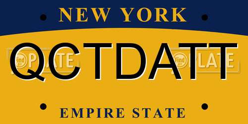 QCTDATT New York License Plate