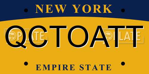 QCTOATT New York License Plate