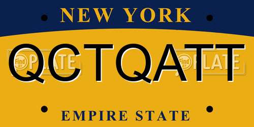 QCTQATT New York License Plate