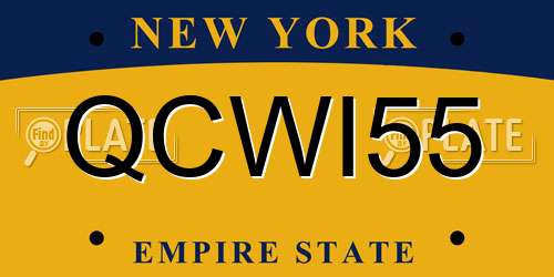 QCWI55 New York License Plate
