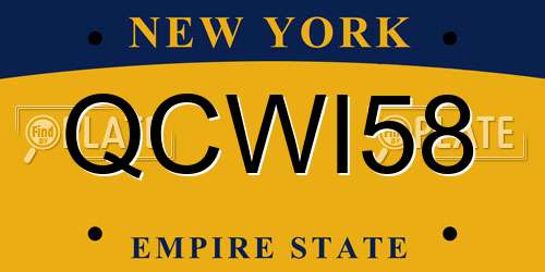 QCWI58 New York License Plate
