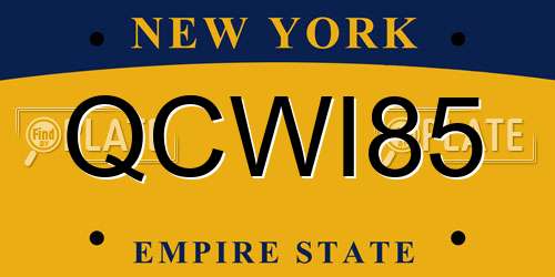 QCWI85 New York License Plate
