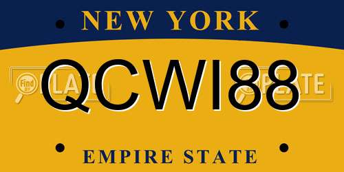 QCWI88 New York License Plate