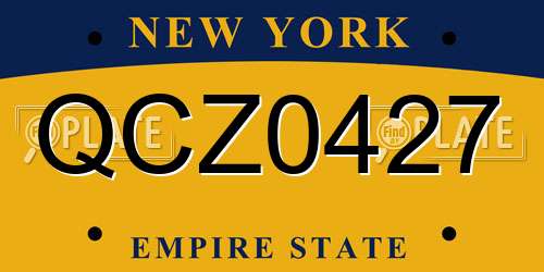 QCZ0427 New York License Plate