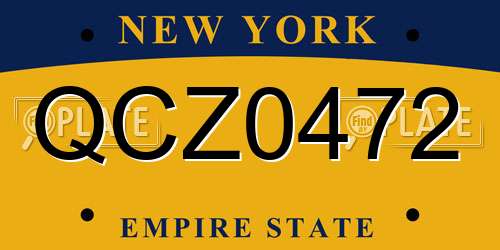 QCZ0472 New York License Plate
