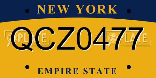 QCZ0477 New York License Plate