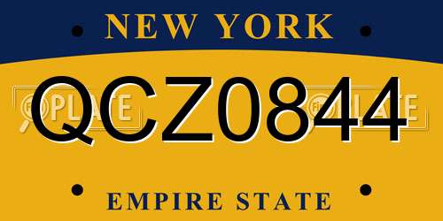 QCZ0844 New York License Plate