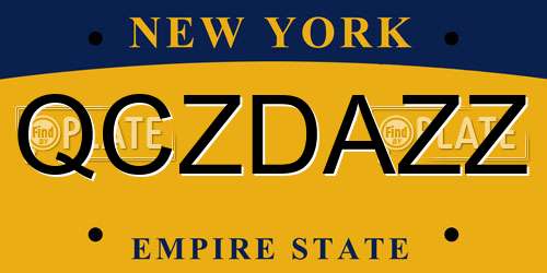 QCZDAZZ New York License Plate