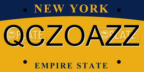 QCZOAZZ New York License Plate