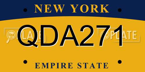 QDA271 New York License Plate