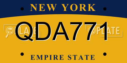 QDA771 New York License Plate