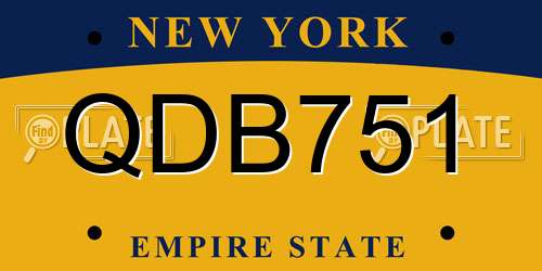 QDB751 New York License Plate