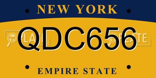 QDC656 New York License Plate