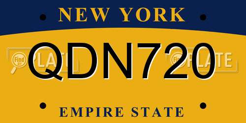 QDN720 New York License Plate