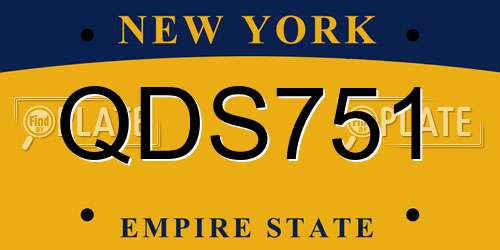 QDS751 New York License Plate