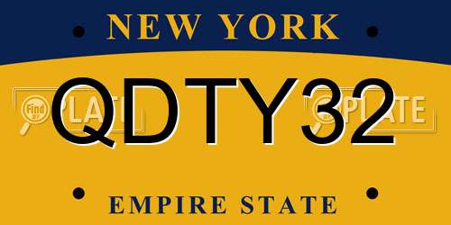 QDTY32 New York License Plate