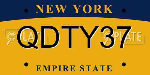 QDTY37 New York License Plate