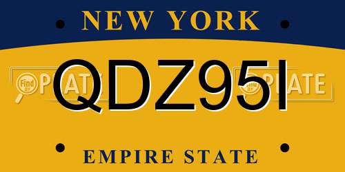 QDZ95I New York License Plate