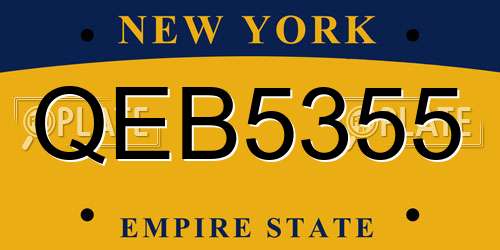 QEB5355 New York License Plate
