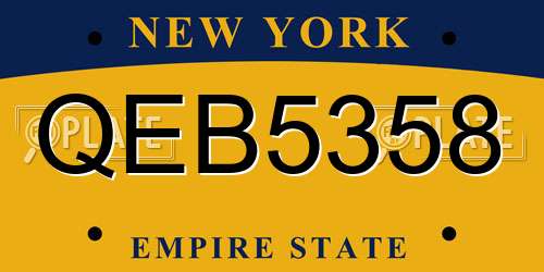 QEB5358 New York License Plate