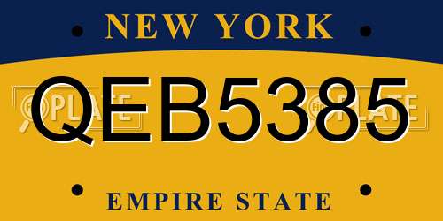 QEB5385 New York License Plate